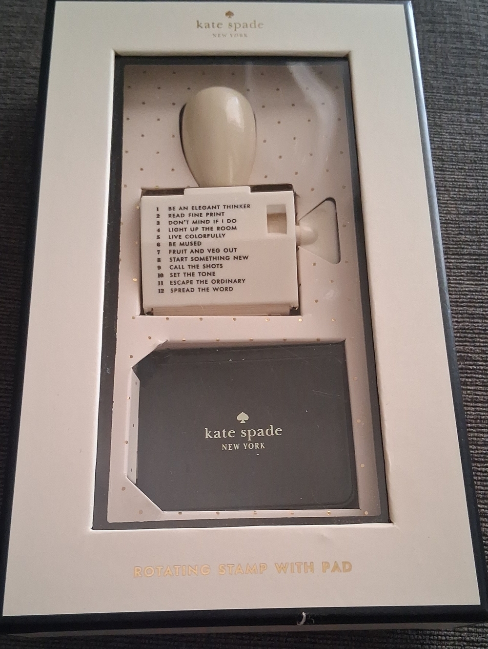 Kate Spade Rotating Stamp/Ink Set. NIB - Picture 2 of 5